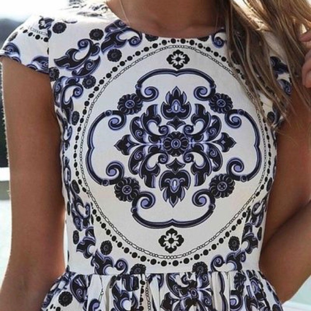 Blue & white dress